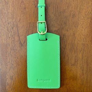 Baekgaard green leather luggage tag. Never used